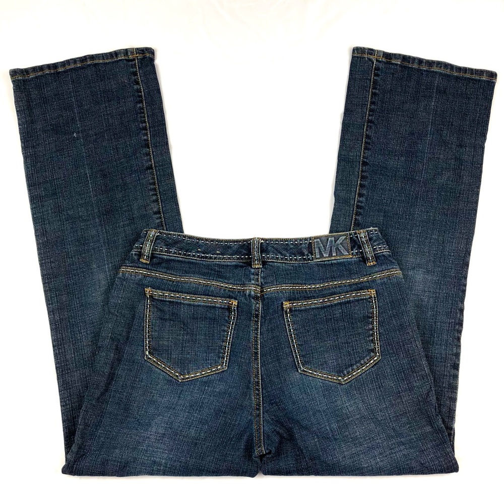 MICHAEL KORS Dark Blue Embossed Denim Jeans